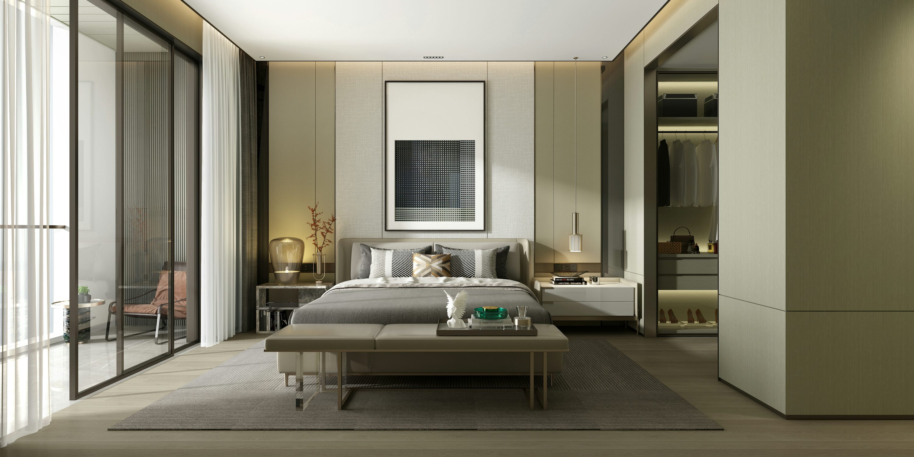Modern interior with a bold feature wall